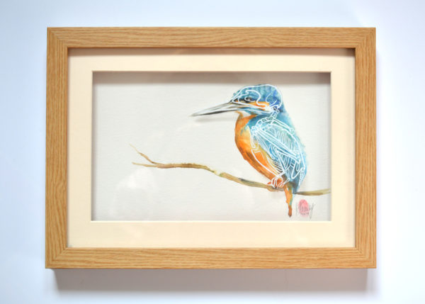 Kingfisher Bird Skeleton Painting 1