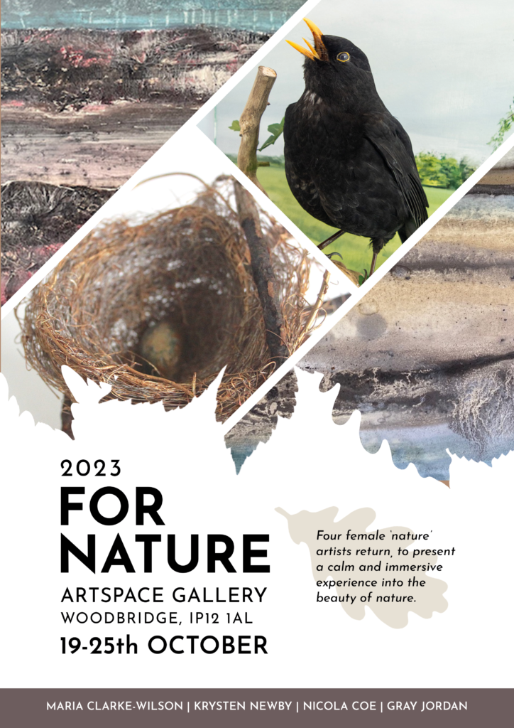 Poster for the 'For Nature' Art exhibition at Woodbridge, Suffolk